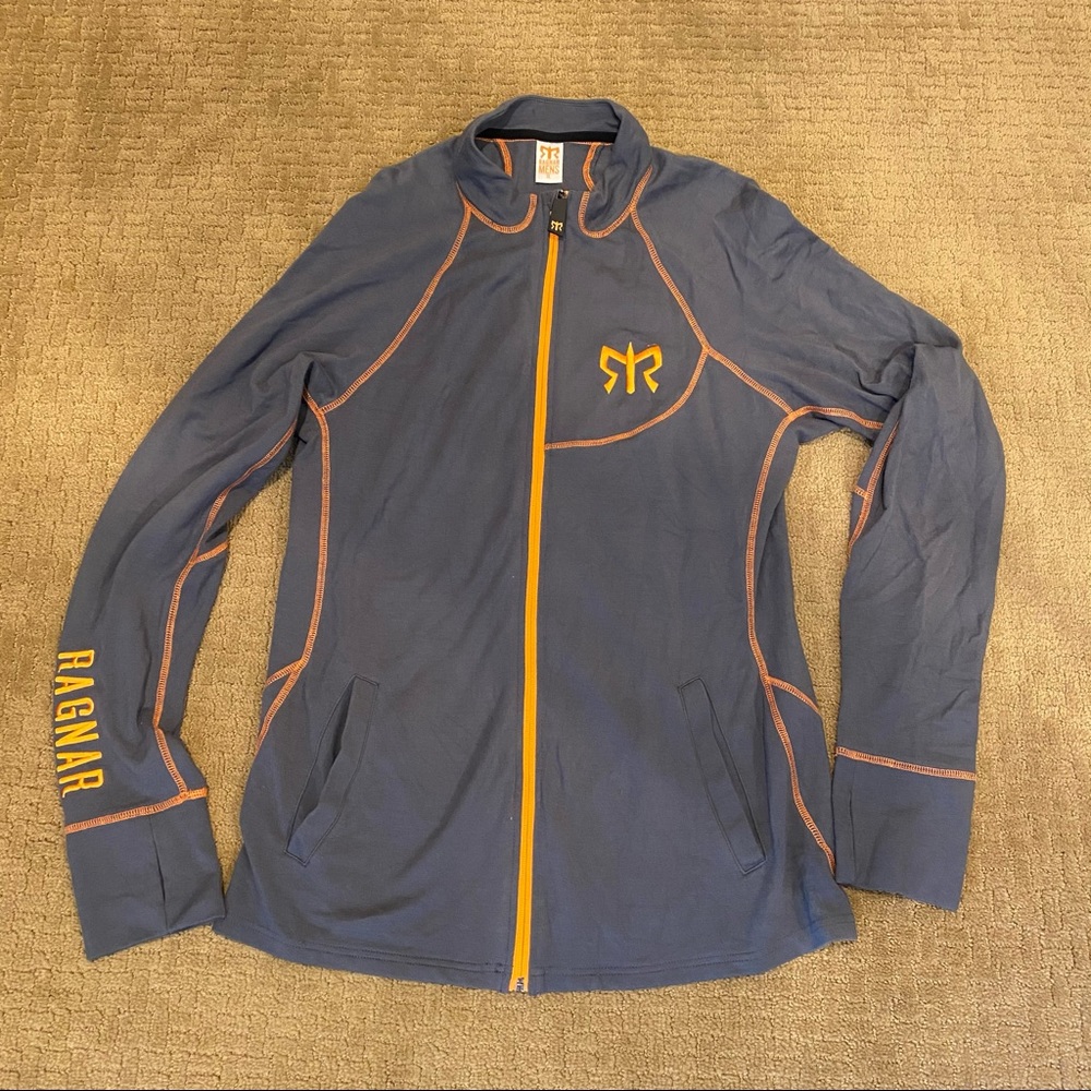 Ragnar relay running gray zip up